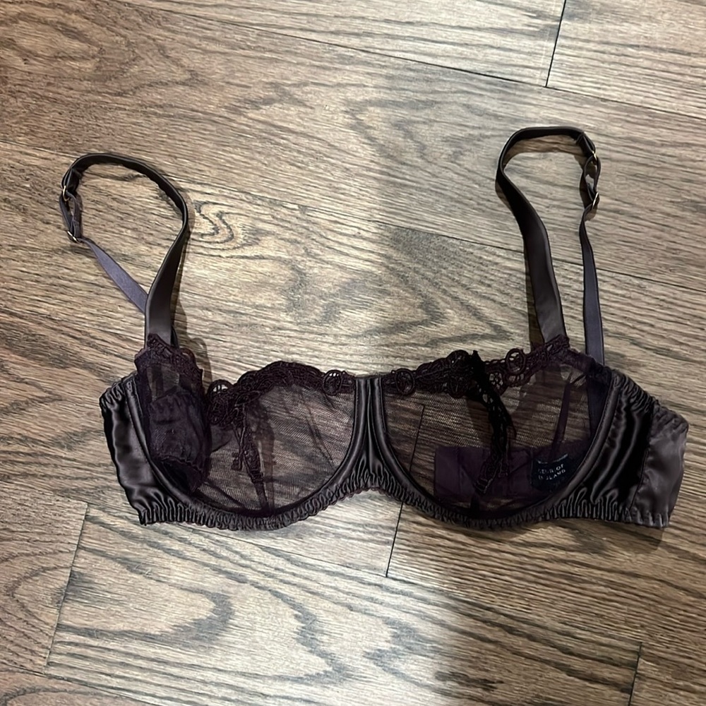 Fleur of England eggplant lace bra